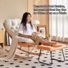 zxhrybh Modern Rocking Chairwith Footstool Nursery Rocking ChairsRocker Chair with Rubber Wood Legs, for Living Room Bedroom Offices (Color : Brown, Size : B) view 4