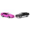 1/64 Twin Pack 1988 Ford Mustang GT Black/Silver & Pink, LP Diecast 51548 view 2