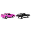 1/64 Twin Pack 1988 Ford Mustang GT Black/Silver & Pink, LP Diecast 51548 view 3