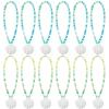 Ferreve 12 Pcs Seashell Necklaces Mermaid Party Favors Seashell Clay Beaded Necklace Set Under the Sea Mermaid Birthday Goodie Bags Beach Themed Ocean Party Supplies view 1