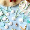 Ferreve 12 Pcs Seashell Necklaces Mermaid Party Favors Seashell Clay Beaded Necklace Set Under the Sea Mermaid Birthday Goodie Bags Beach Themed Ocean Party Supplies view 2