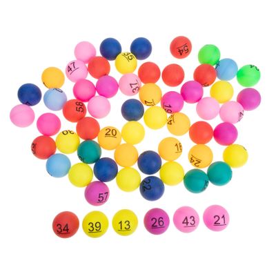 WOONEKY 60pcs Lottery Balls for Raffles and Drawings Plastic Game Balls Numbers Fun Party Game Supplies for Events and Gatherings