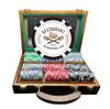 300 Ct. Walnut Luxury Custom Poker Chip Set - 8 Stripe view 1