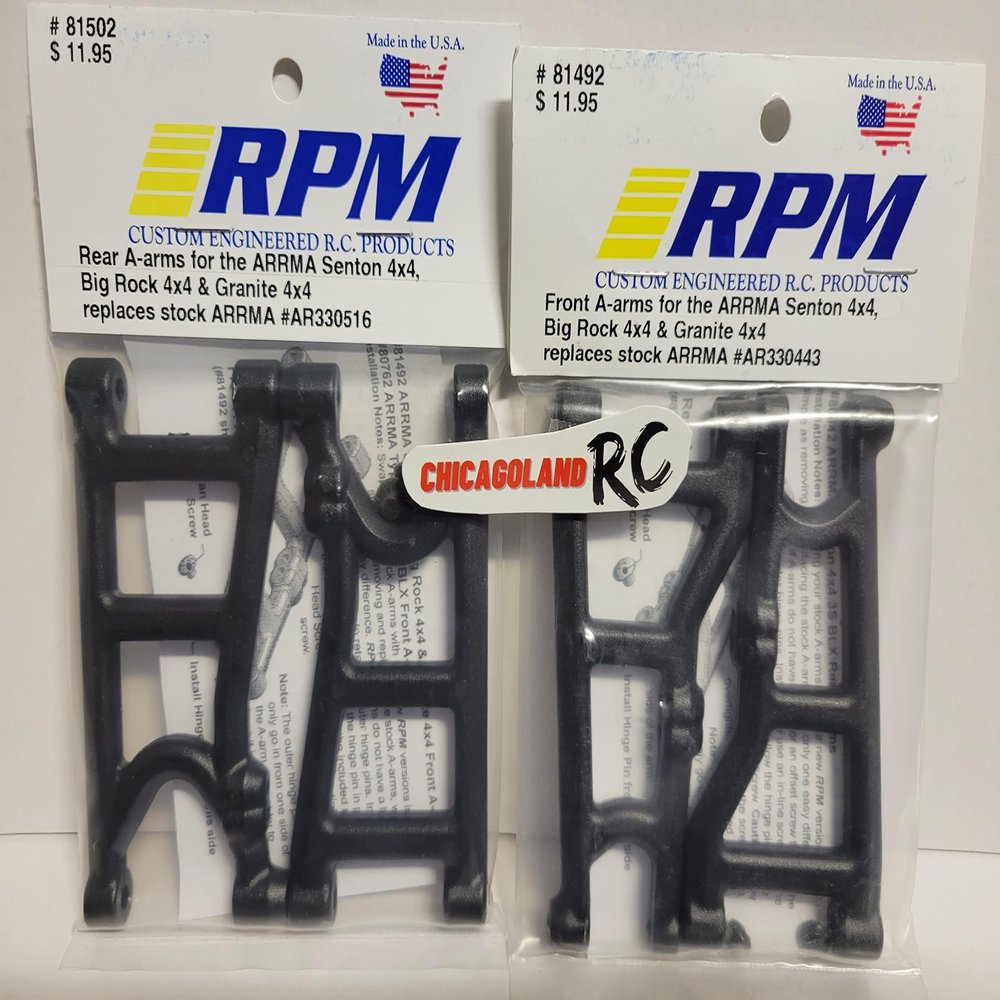 ToysCentral Basics RPM 81492 Front 81502 Rear Front Includes CHICAGOLAND RC Coupon Black A-Arms Arrma 4x4 3s BLX Granite Big Rock Senton AR330516 AR330443