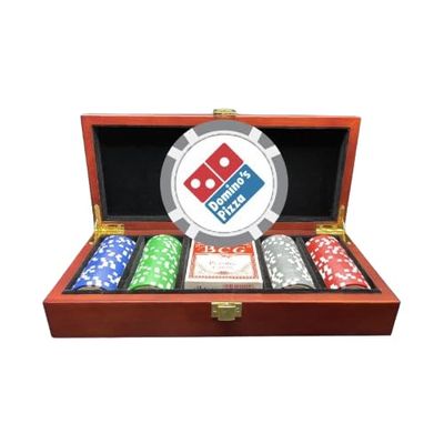 100 Ct. Mahogany Luxury Custom Poker Chip Set - 8 Stripe