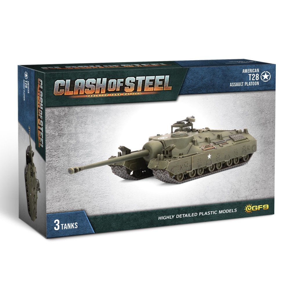 Gale Force Nine Clash of Steel: Tabletop Tank Battles - American T28 Assault Platoon