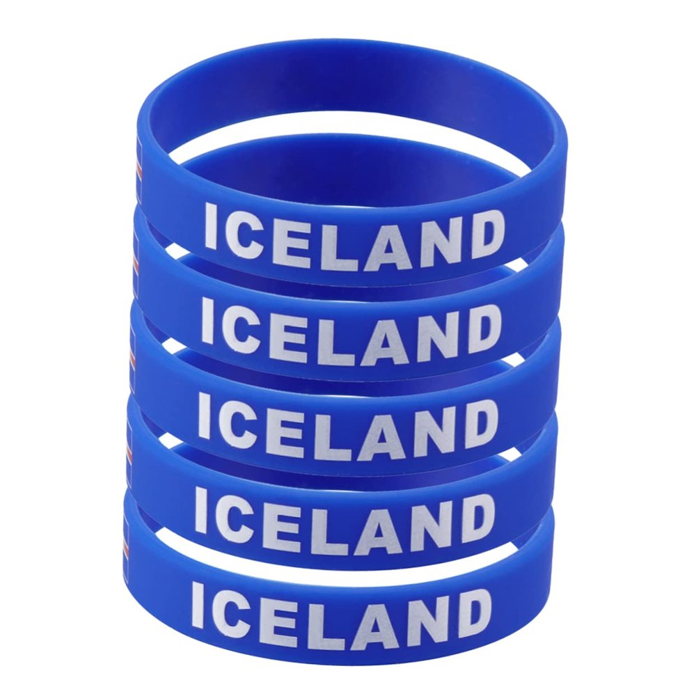 HANABASS Country Flag Decorative Wristband 5 Pack Silicone Wristbands for Sports Games