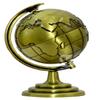 Brass Golden Rotating World Globe 4.5" Solid Brass Globe Showpiece,Brass Armillary Sphere Decor Nautical Office, College, Table Top Brass Decor view 4