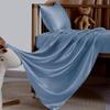 100% Mulberry Silk Crib Sheets for Baby Toddler Hair, Made in USA, Pure 22 Momme Organic Silk Boy Girl Fitted Crib Bed Sheet, Mini Crib Mattress Sheet, Soft Silk Crib Cover, Hypoallergenic (Blue Grey) view 3
