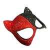 ShopBeyondStore Luxurious Cat Face Rhinestones Masquerade Mask (Red/Black) view 2