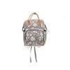 Myra Bag Diaper Bag for Women - Western Upcycled Canvas and Leather Backpack Handbag Gray, S-9790 view 1