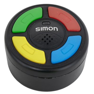 World's Smallest Simon Exact Replica of The Original Electronic Memory Game - Only 2 inches in Diameter, Featuring Four Color Window Buttons and Authentic Tonal Sounds - Recommended for Ages 6+