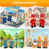 FUNERICA Toy Figures & Playsets - Firefighter, Police, Sanitation, Construction Worker - Play People Figures for Toddlers & Kids - Little People Toy Figurines - Mini People Community Helpers (4-Pack) view 2