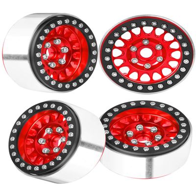 BRCatWPark RC 1.9 Beadlock Wheel Rims for 1/10 TRX4 TRX6 SCX10 SCX10 II 90046 SCX10 III AXI03007 SCX10 Pro Gen7/8 D90 VS4-10 MST CFX RC Crawler Car,Aluminum RC 1.9 Beadlock Wheel Rims,Red