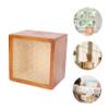 Abaodam Decorative Wooden Coin Bank with Glass Surface Sturdy Saving Pot for Adults Home and Office Decoration Unique for Birthdays and Holidays view 2