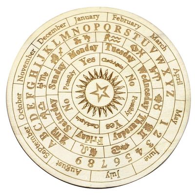 Abaodam Wooden Divination Board 5.90In Astrology Carved Decorative Panel for Home Board Decoration Metaphysical Fortune Telling Toy
