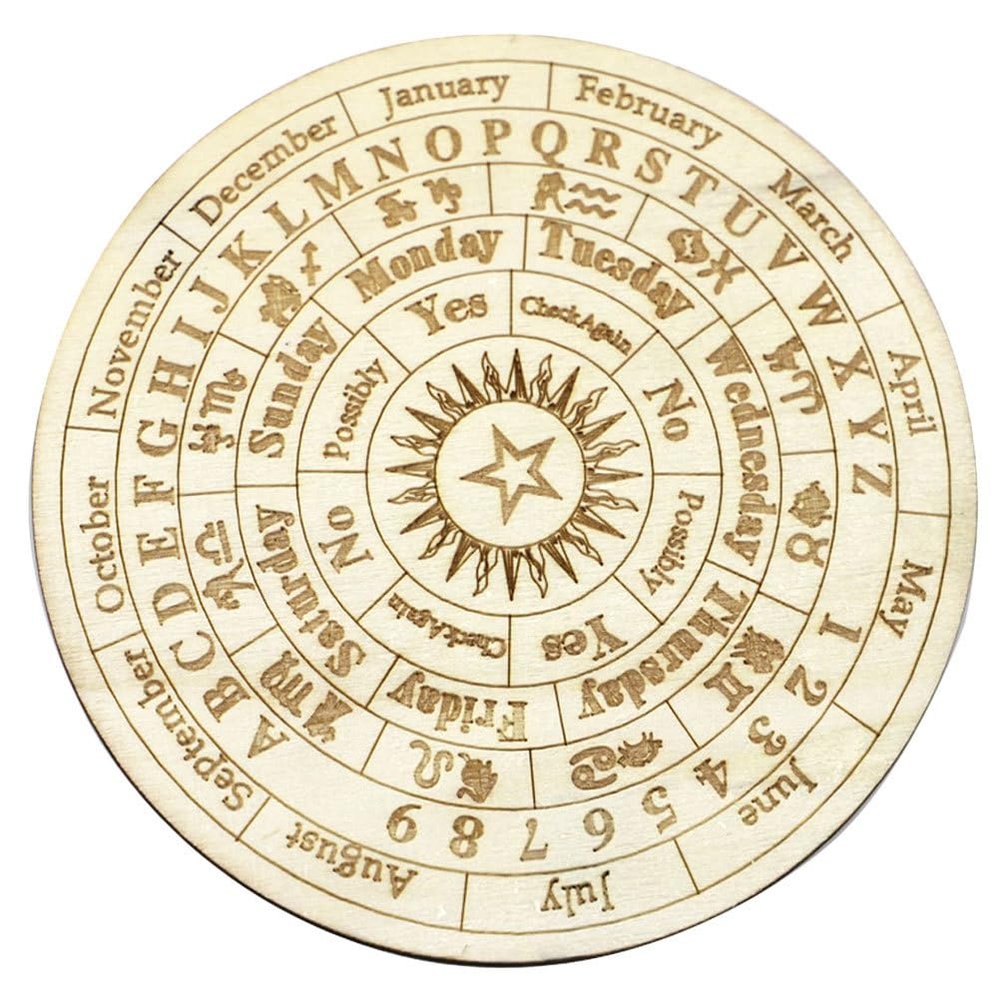 Abaodam Wooden Divination Board 5.90In Astrology Carved Decorative Panel for Home Board Decoration Metaphysical Fortune Telling Toy