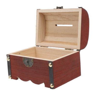 Abaodam Wooden Piggy Bank Lock Retro Style Money Saving Box Vintage Storage for Adults and Multi-Function Secure Treasure Chest