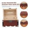 Abaodam Wooden Piggy Bank Lock Retro Style Money Saving Box Vintage Storage for Adults and Multi-Function Secure Treasure Chest view 2