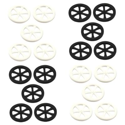 VICASKY 20pcs Toy Car Wheels Black White Model Wheel Accessories for Boys and Girls Safe Material for Smart Car Toys Vehicle Models