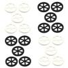 VICASKY 20pcs Toy Car Wheels Black White Model Wheel Accessories for Boys and Girls Safe Material for Smart Car Toys Vehicle Models view 1
