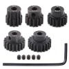 5pcs Mod 1 Pinion Gear 5mm Set Hardened Steel 12T 14T 16T 18T 20T Fit 5mm RC Motor Shaft M1 Pitch Gears Compatible with Arrma Traxxas Axial HSP Redcat Losi RC Car Truck Buggy (with Screwdriver) view 1