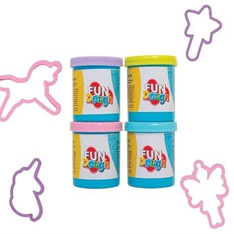 Funskool Fundough Fairy World Play Set with 4 Colorful Tubs of Dough, 50g Each (250g Total), Learning and Engaging Activity, Multicolour, Age 3+