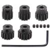 5pcs Mod 1 Pinion Gear 5mm Set Hardened Steel 11T 12T 13T 14T 15T Fit 5mm RC Motor Shaft M1 Pitch Gears Compatible with Arrma Traxxas Axial HSP Redcat Losi RC Car Truck Buggy (with Screwdriver) view 1
