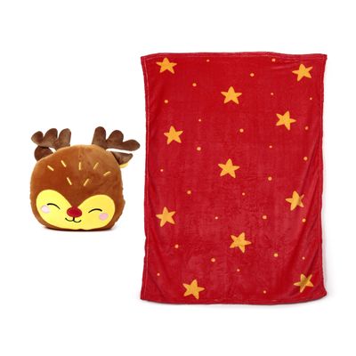2-in-1 Blankeazzz Plush Toy & Travel Blanket - Festive Friends Christmas Rudolph