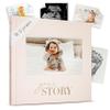 Baby Memory Book  Cream Fabric Baby Journal for Boys or Girls | Keepsake Scrapbook & Photo Album from Birth to Age 5 | Newborn Gift for Baby Shower or New Parents view 1