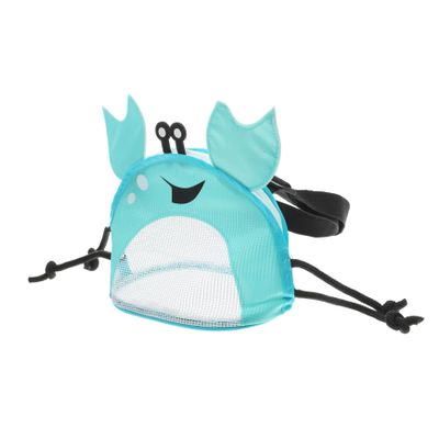 Hemoton Crab Shape Mesh Beach Bag for Boy Girl Fun Shell Collecting Pouch for Beach Toys Lightweight and Breathable Material for Family Outings and Adventures