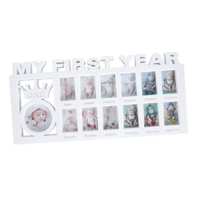 BESTonZON Month Picture Frame for First Year Memories Growth Record Photo Holder for Desktop Display and Keepsake Decor