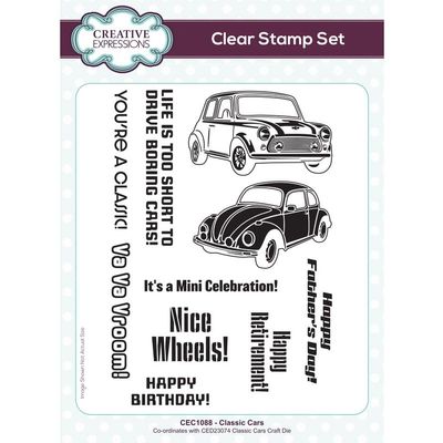 Creative Expressions Car Collection, Clear Stamp, 6 x 8 in, CEC1088