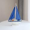 HYTTER Sailing Boat Model Desktop Engraving Decoration Miniature Craft Boat Suitable for Desk 23CM Medium Blue Sailing Boat 1 view 1