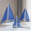 HYTTER Sailing Boat Model Desktop Engraving Decoration Miniature Craft Boat Suitable for Desk 23CM Medium Blue Sailing Boat 1 view 2