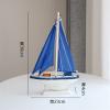 HYTTER Sailing Boat Model Desktop Engraving Decoration Miniature Craft Boat Suitable for Desk 23CM Medium Blue Sailing Boat 1 view 3
