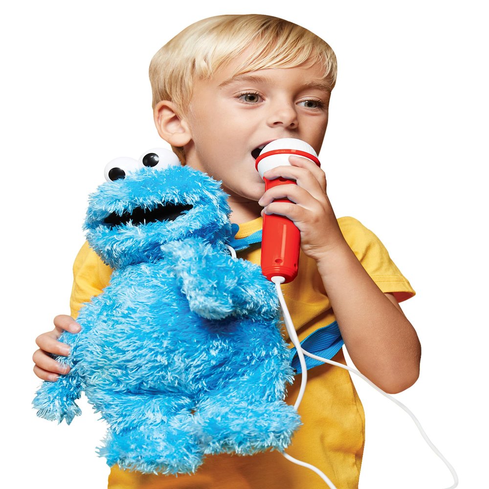 Singing Machine Karaoke Plush Sesame Street Toys (Cookie Monster Plush Toy) - Adjustable Carrying Straps - Sing-Along Built-in Real Working Microphone & Speaker with Record & Playback Function