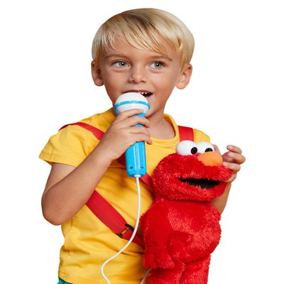 Singing Machine Karaoke Plush Sesame Street Toys ( Elmo Plush Toy) - Adjustable Carrying Straps - Sing-Along Built-in Real Working Microphone & Speaker with Record & Playback Function