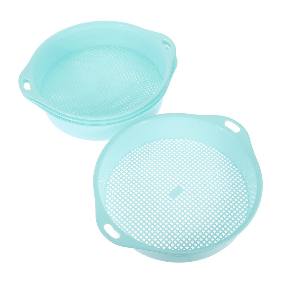 Mipcase 4pcs Plastic Garden Sieve Handle Lightweight Soil Sifter for Gravel and Soil Gardening Tool for Home and Gardens Blue