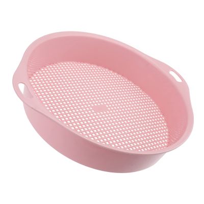 Mipcase Plastic Garden Sieve Handle Sifting Tool for Gardening Lightweight and Easy Use Mesh Strainer for Soil Stones and Compost Pink