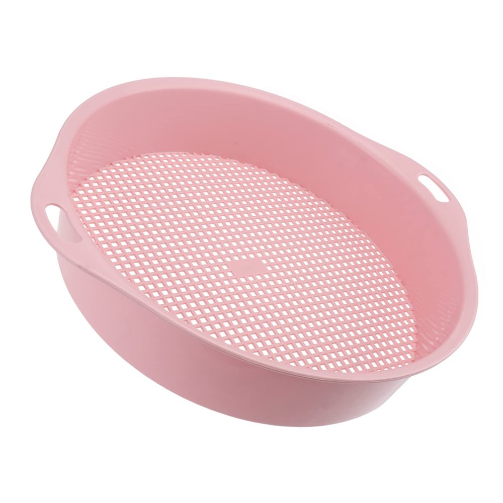 Mipcase Plastic Garden Sieve Handle Sifting Tool for Gardening Lightweight and Easy Use Mesh Strainer for Soil Stones and Compost Pink