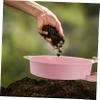 Mipcase Plastic Garden Sieve Handle Sifting Tool for Gardening Lightweight and Easy Use Mesh Strainer for Soil Stones and Compost Pink view 3