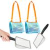 4E's Novelty 2X Shark Tooth Sifter for Beach with 2X Small Mesh Beach Bag for Shell Collecting, Metal Sand Scoop for Picking Up Shells - Beach Toys for Kids (2 Sets) view 1