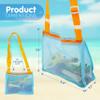 4E's Novelty 2X Shark Tooth Sifter for Beach with 2X Small Mesh Beach Bag for Shell Collecting, Metal Sand Scoop for Picking Up Shells - Beach Toys for Kids (2 Sets) view 4