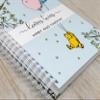 Personalized Twin Baby Memory Book - Hardcover First Year Album Customized with Babies Names - Prompted Baby Journal (Pooh with Twin Balloons - Pink & Blue) view 2