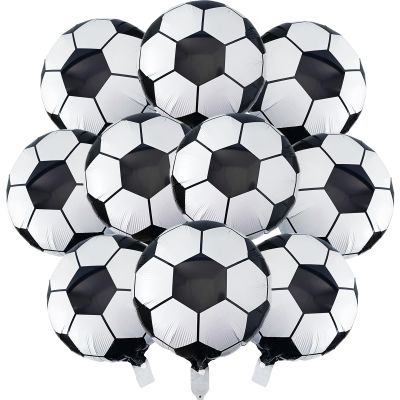 10 Pcs Soccer Balloons 20 Inch Soccer Ball Pattern Foil Ballon for Soccer Themed Birthday Party Suppiles Soccer Game Day Decorations