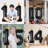 40 Inch Black Crown Number 16 Balloons, 16th Large Foil Helium Balloons,Gold 16th Celebration Decor Happy 16th Birthday Party,16th Birthday Party Decoration Wedding Anniversary Events Supplies view 4