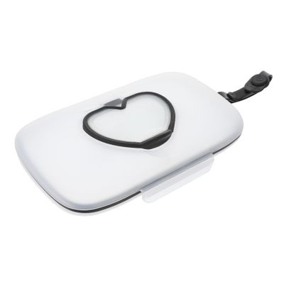 PHENOFICE Portable Dispenser with Heart-Shaped Lid Reusable Wipe Holder for Home Travel Capacity Moisture-Sealing Design Safe Materials