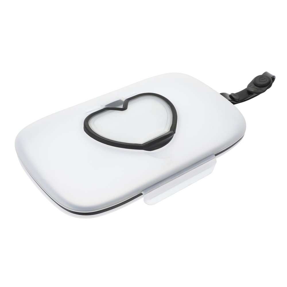 PHENOFICE Portable Dispenser with Heart-Shaped Lid Reusable Wipe Holder for Home Travel Capacity Moisture-Sealing Design Safe Materials