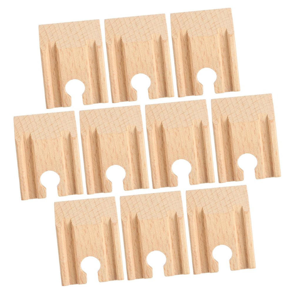 VICASKY 10pcs Wooden Train Track Accessories Expand Your Train Smooth Surface for Model